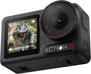 DJI Osmo Action 5 Pro Combo Standard, Fotocamera impermeabile con sensore 1/1.3", video 4K/120fps, vlog camera, Tracciamento del soggetto, stabilizzazione, 2 touchscreen OLED, action cam 4K