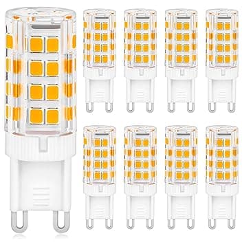 G9 Lampadine LED, 8 Pezzi Luce Bianca Calda 5W 3000K 500Lm Equivalente 40W Lampada Alogena, 220-240V Angolo a fascio 360 °, Non Dimmerabile, lampadina g9 led per Soggiorni,Camere da Letto,Corrido Etichetta Energetica