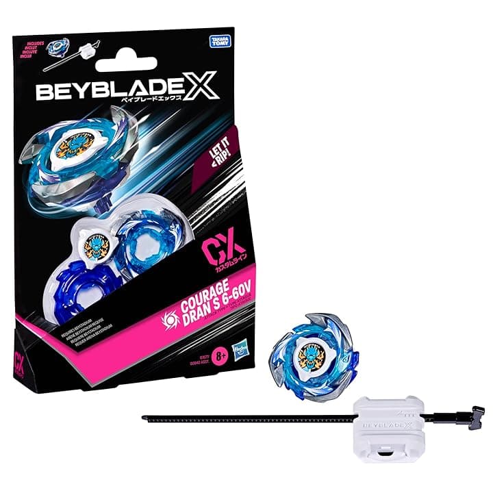 Beyblade X, Starter Pack, Courage Dran S 6-60V CX, trottola e Lanciatore