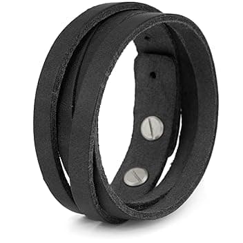 Simaru Bracciale in Vera Pelle Italiana – Bracciale da Uomo Regolabile con Chiusura in Ottone – Solo Pelle Toscana di Alta Qualità Conciata al Vegetale – Ottima idea Regalo - by