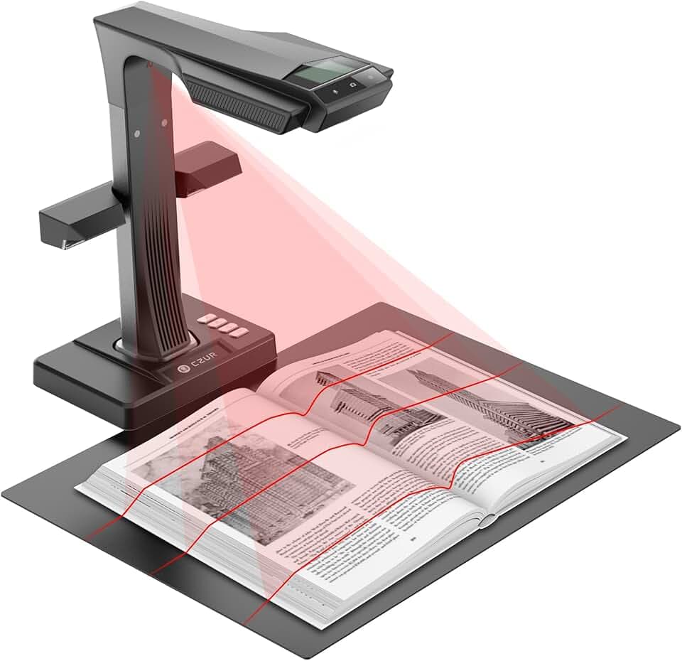 CZUR ET24 Pro Scanner Professionale per Libri e Documenti HD 24 MP Fotocamera, Tecnologia di 3a Generazione, Scansione A3, Riconoscimento 180+ Lingue, Supporto HDMI, Compatibile Windows/MacOS/Linux