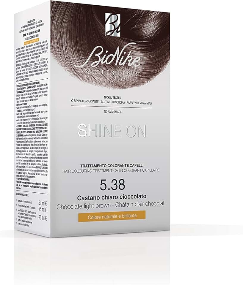 Bionike Shine On - Trattamento Colorante Capelli, Kit Tinta per Cute Sensibile Senza Ammoniaca, Nutriente e Protettivo, Dona un Colore Naturale e Brillante, Copre i Capelli Bianchi