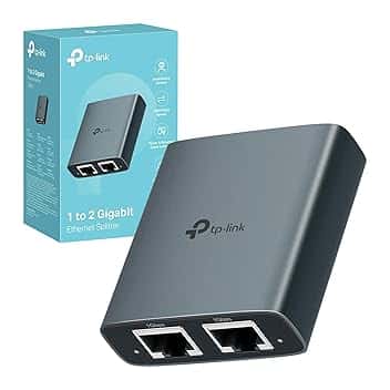 TP-Link EH210 Sdoppiatore Ethernet Gigabit, Velocitร Gigabit 1000 Mbps da 1 a 2, Compatibile con Cavi Ethernet di Cat 8/7/6/5e/5, Involucro in Leghe di Alluminio, Plug&Play