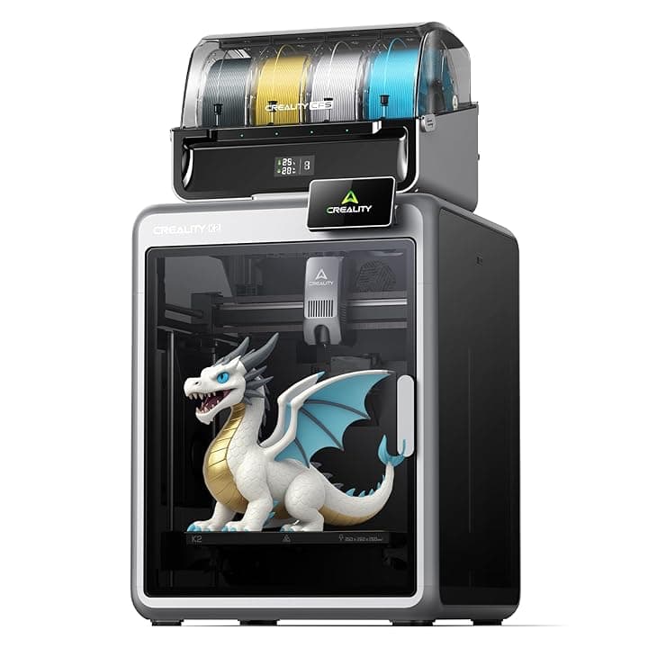 Creality K2 Combo (A) Stampante 3D, Max 600 mm/s, Stampa Multicolore con CFS, Leveling Automatico, Stampa Silenzios, FOC Motori Step-Servo, Volume 260x260x260 mm