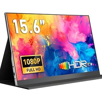 Yodoit Monitor Portatile 15,6" Display IPS FHD 1920x1080P | Secondo Schermo Esterno per laptop con Connettività USB-C e HDMI, con Altoparlanti e Custodia, per PC, Mac, PS3/4/5, Xbox Etichetta Energetica
