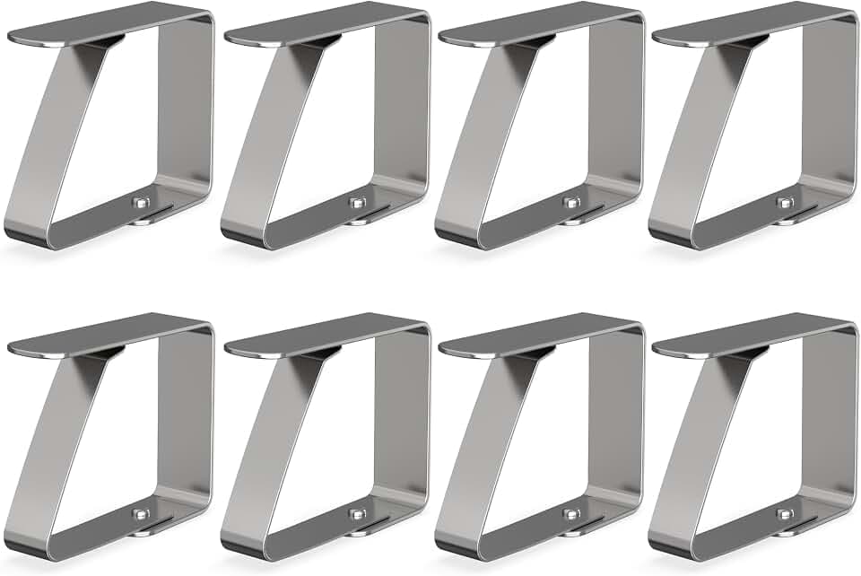 8 x Fermacoperta Argento, per tavoli da 3 cm