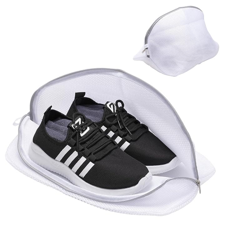 Sacchetti per Lavatrice, Set da 2, Riutilizzabili con Rete per Lavare, Zip per le Scarpe, Adatti a Calzini, Reggiseni Global Recycled Standard