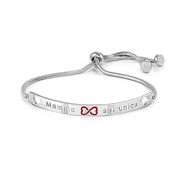 Nomination Bracciale Donna - Collezione Messaggiamo, Acciaio e Zirconi, Lunghezza Regolabile 14-20 cm, Chiusura Scorrevole, Idea Regalo