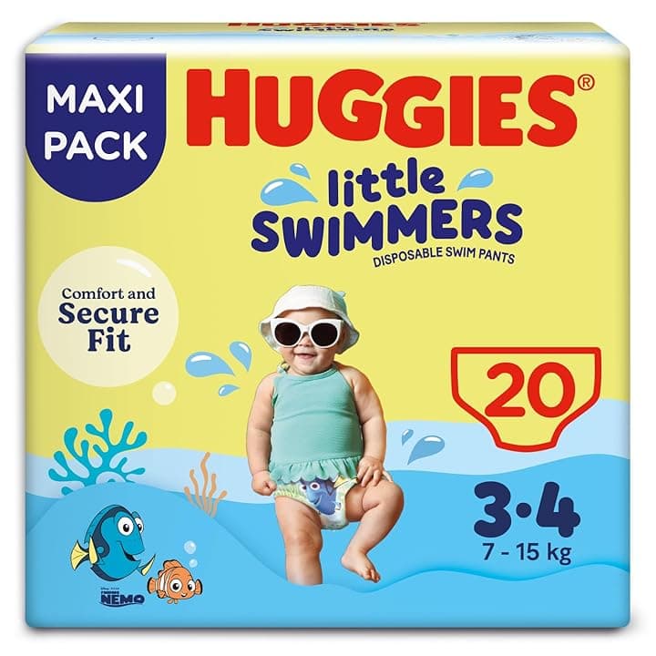 Huggies Little Swimmers Pannolini Taglia 3-4 (7-15 kg), Pannolino costumino, Design Disney, 20 Pz