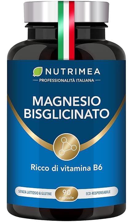 Magnesio Bisglicinato 1500 mg con Vitamina B6 | 90 Capsule | Nutrimea