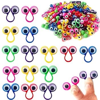50 Pezzi Giocattoli da Dito, Pupazzi da Dito con Occhi, Giochi per Feste di Compleanno e Halloween, Regali per Feste per Bambini (Colorati)