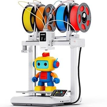 Anycubic Kobra X Multicolore Stampante 3D, Stampa a 4 Colori, Velocità Elevata di 600 mm/s, Fotocamera Integrata e Rilevamento Tramite AI, Amplia la tua Tavolozza a 19 Colori con 4 ACE 2 Pro