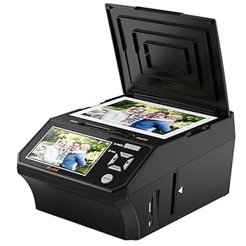 Scanner Digitale per Pellicole e Diapositive - con Schermo LCD da 5 Pollici, Converte Film da 35mm e 110mm, Foto e Biglietti da Visita in JPEG 22MP ad Alta Risoluzione su Scheda SD da 8GB