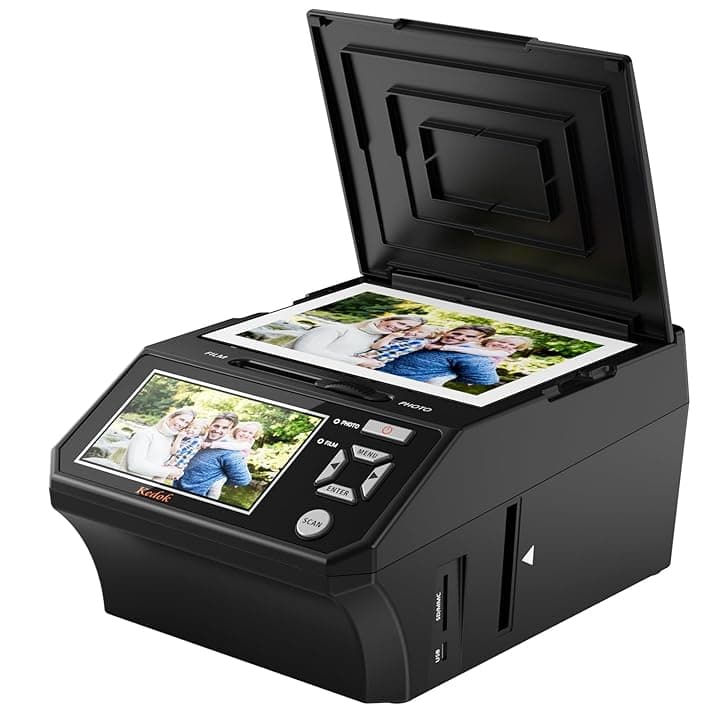 Scanner Digitale per Pellicole e Diapositive - con Schermo LCD da 5 Pollici, Converte Film da 35mm e 110mm, Foto e Biglietti da Visita in JPEG 22MP ad Alta Risoluzione su Scheda SD da 8GB