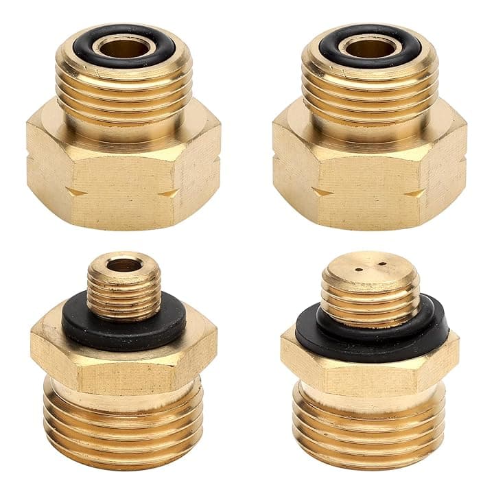 Adattatore bombola gas Set di 4 pezzi di kit europeo adattatori bombole gas adattatori per bombole del gas Realizzato in ottone per collegare i regolatori di pressione alle bombole di gas straniere