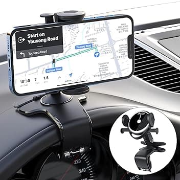 Porta Cellulare da Auto,360 Gradi di Rotazione Supporto Cellulare Auto,Universale Porta Cellulare Auto con Clip a Molla, Supporto Telefono Auto Compatibile con TUTTI I TELEFONI(NEW BLACK)