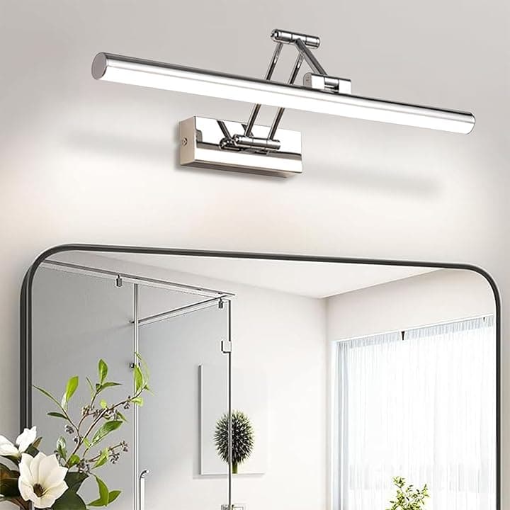 LED Specchio Lampada 10W 720 Lumen Bagno Specchio Bianco Neutro 4000K Bagno Lampada IP44 Impermeabile No Flicker 230V (Cromo, 40CM)