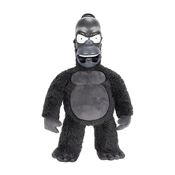 Peluche da collezione di Re Homer dei Simpson, prodotto da Jakks Pacific, con licenza ufficiale, alto 40 cm, ispirato all'episodio "La casa sull'albero dell'orrore"