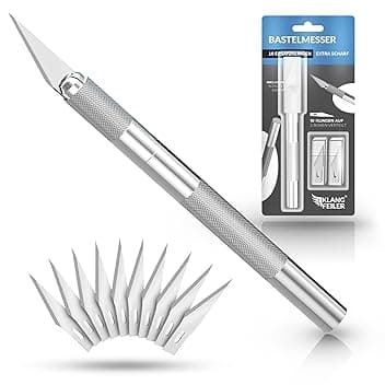 Klangfeiler® Cutter di precisione - 10 lames - cutter bisturi carta per modellismo taglierino - lame di ricambio