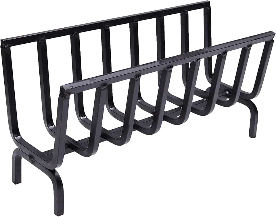 Fonderia Bongiovanni | Brucialegna | porta legna | portalegna da interno | portalegna da esterno | braciere | in ferro per camino e barbecue (cm 56x20x28h)
