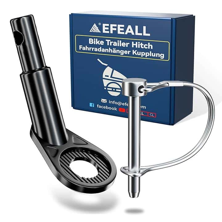 Attacco Rimorchio Bici, 12 mm Robusto Gancio Traino Bici con Perni di Sicurezza, Attacco per Carrello Bicicletta in Acciaio Resistente, Gancio Bicicletta per Rimorchio Bambini, Cani, Merci