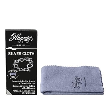 Hagerty Silver Cloth Panno detergente per Gioielli 36x30cm I Panno in Cotone impregnato I Panno Efficace per Argento con antiossidante per la Pulizia di Gioielli d’Argento, placcati Argento