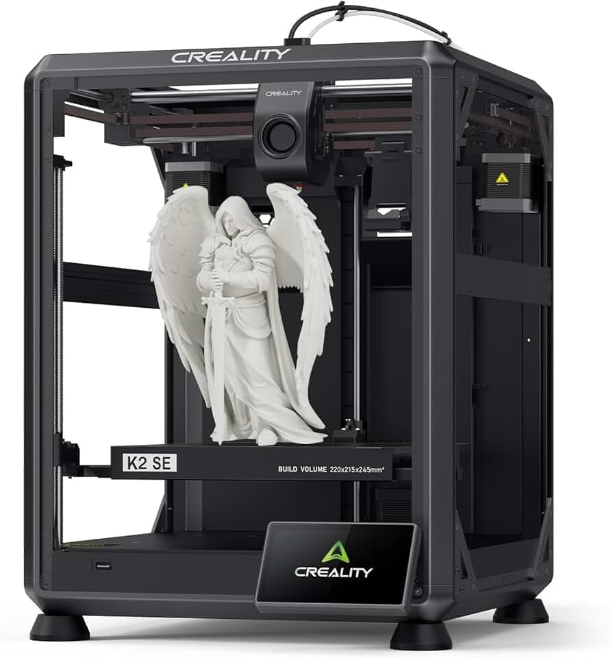 Creality K2 SE Stampante 3D, supporto CFS per stampa multicolore, stampa ad alta velocità 500 mm/s, livellamento automatico, controllo delle vibrazioni, estrusore Direct-Drive, volume di costruzione