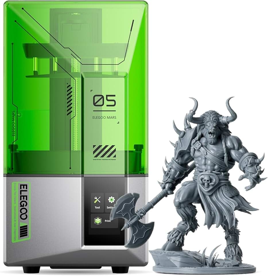 ELEGOO Mars 5 Stampante 3D Resina LCD 4K Mono, Livellamento Automatico, Stampante 3D Velocità a 70mm/h Dimensioni di Stampa 143,43x89,6x150mm³