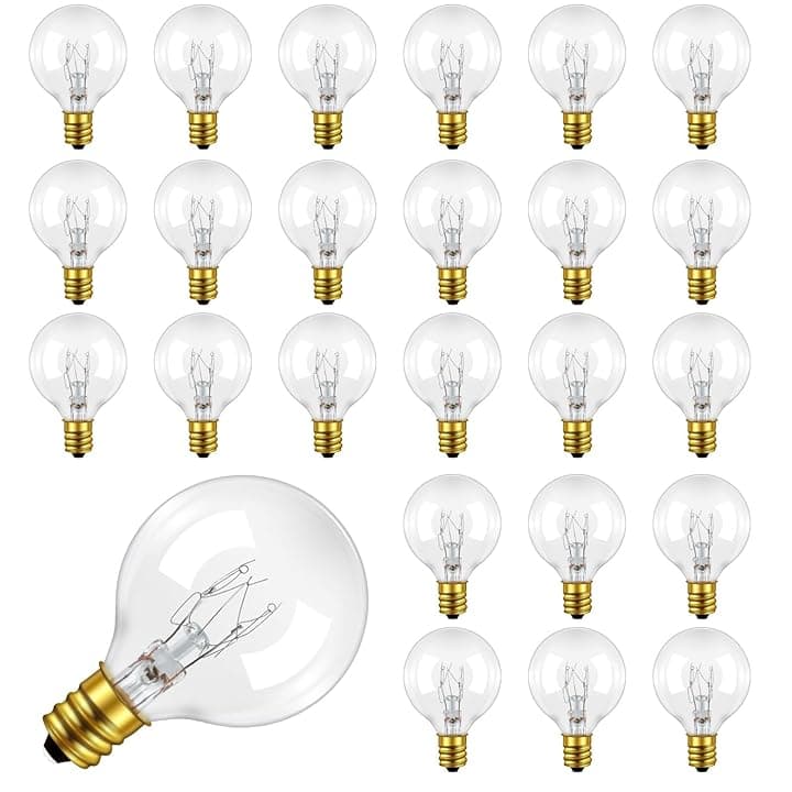 25 Pezzi E12 G40 Lampadina di Ricambio 7 Watt, Bianco Caldo 2200K, AC 220-240V, G40 Globo Ricambio Lampadine Catene Luminose, Decorazione Lampadina per Esterno Garden, Patio, Nuziale, Festa