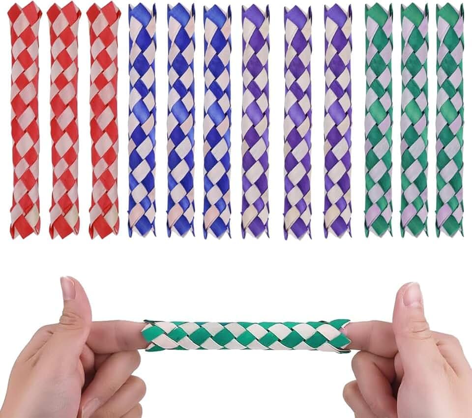 Colori Assortiti per Feste di Compleanno 12 Pezzi Chinese Finger Traps di Legno Cattura delle Dita per Bomboniere e Forniture