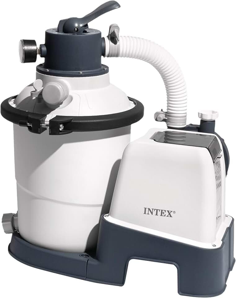 Intex 26642 – Pompa Filtro a Sabbia Krystal Clear, Flusso d'Acqua 3500 L/h, Flusso di Sistema 2000 L/h, Plastica, Bianco