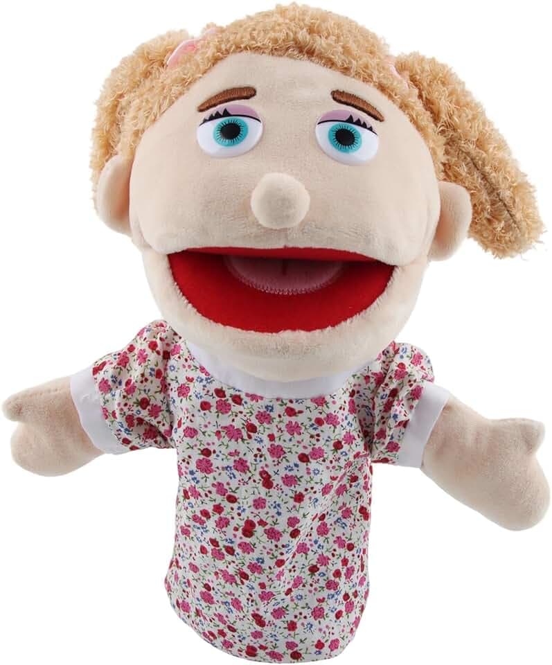 Marionette da Mano Muppet Show, Burattini da Mano, Teatrino Marionette di Peluche, Pupazzo di Peluche, Master of Puppets per Racconta Storie, Educazione, Giochi Interattivi (Figlia, 30cm)