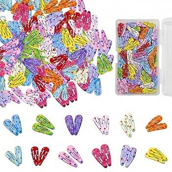 JYXNU JYXNU 80pcs fermagli per capelli per ragazze, Colorato Fermagli Capelli, Fermagli per Capelli a Scatto, Mollette Bambina Donna, graziosi fermagli per capelli a pois, accessori per capelli per bambine