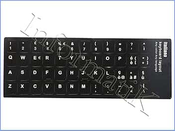 Sticker Adesivo per Tastiera con Layout Italiano - Tasti Adesivi Indelebili - Nero