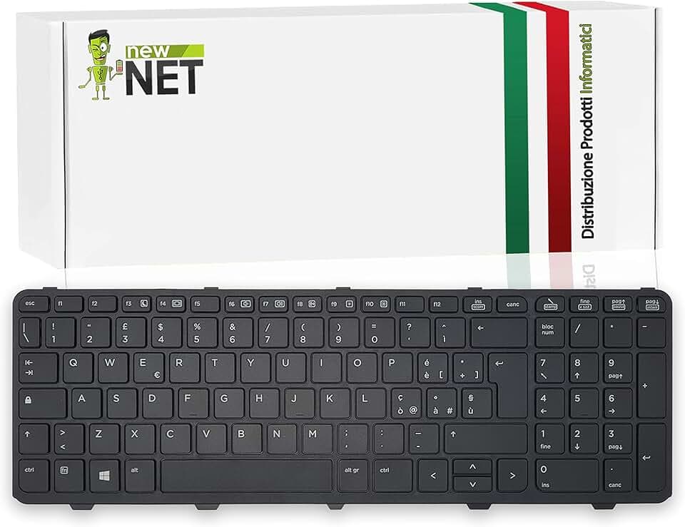 new net Keyboards - Tastiera Italiana Compatibile con Notebook HP Compaq Probook 450 G0, 450 G1, 450 G2, 455 G0, 455 G1, 455 G2, 470 G0, 470 G1, 470 G2 con Frame Cornice