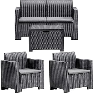 BICA 9067.4 Set Nebraska 2 Salottini, Antracite, 281 X 155 X 79 Cm