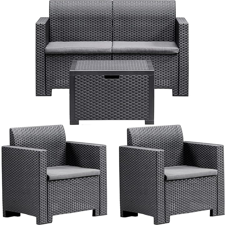 BICA 9067.4 Set Nebraska 2 Salottini, Antracite, 281 X 155 X 79 Cm