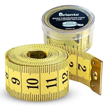 Oriento Metro a Nastro per Misurare Corpo da 150 cm/60 Pollici – Centimetro da Sarta Double Face per Sartoria, Cucito, Artigianato - Giallo (150 cm/ 60 inches)