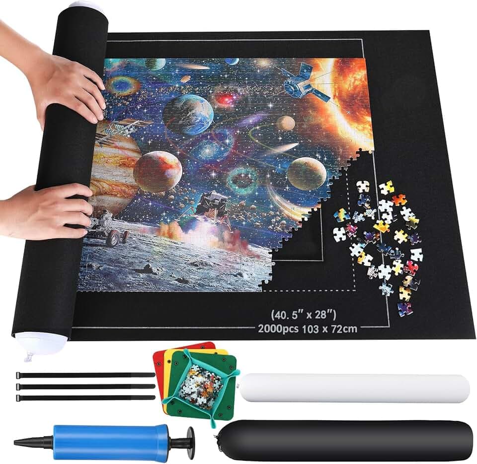 Tappeto puzzle 2000 Pezzi Rotolo di Puzzle,Puzzle Roll Set,Coperte Puzzle,Tappetino Puzzle,Risparmio Puzzle,Puzzle Roller,Puzzle Portatile Tappetino,Puzzle Tappetino
