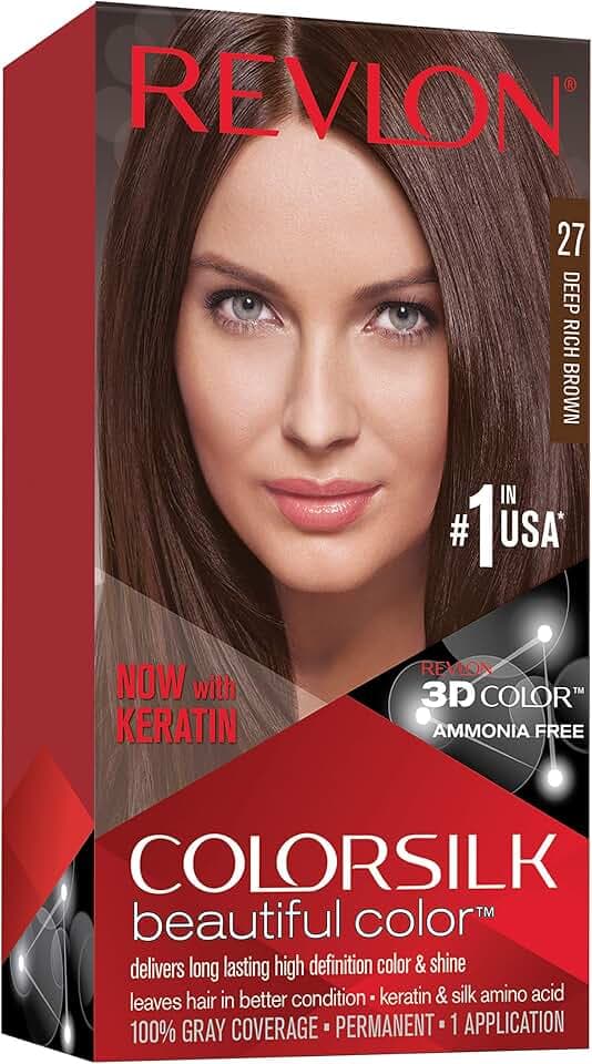 REVLON Tintura Per Capelli, Colorsilk Tinte, 200 Gr, 27-castaño Calido Profundo, Castano Scuro