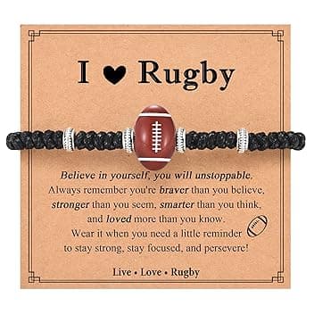 Shuxin Regali di rugby per ragazzi, braccialetti per ragazzi, regalo di compleanno, Natale, laurea per nipote, figlio, amici, nipote, fratello, calza di Natale