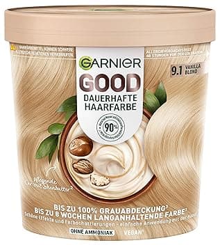 Garnier GOOD colore permanente per capelli 9.1 vaniglia biondo - Colorazione senza ammoniaca, fino al 100% copertura grigia, 1 pezzo