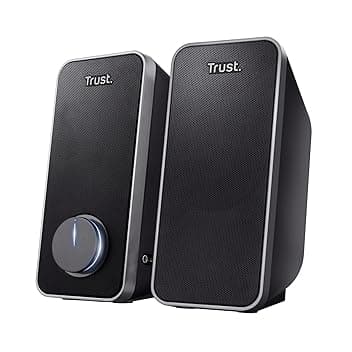 Trust arys standard Casse PC 2.0 Set Altoparlanti Stereo, 28 W, Alimentazione USB, Jack AUX 3.5 mm, Casse per PC Fisso, Altoparlante per Computer, Portatile, Tablet, Smartphone - Nero