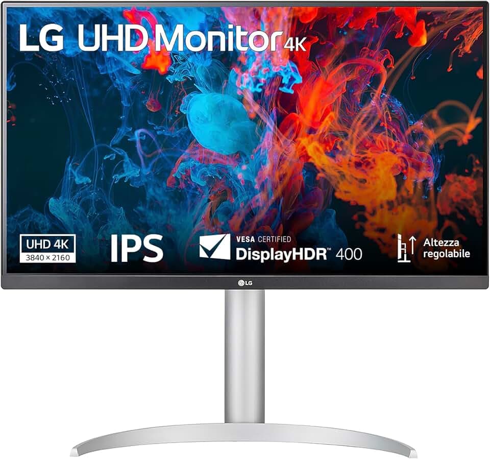 LG Monitor 27UP650K, 27" Ultra HD 4K, IPS, HDR 400 per lavoro e creatività
