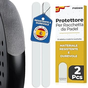 Palbea Protezione Racchetta Padel Trasparente - Confezioni da 1/2/3/5 - Paracolpi Racchetta Padel Ruvido e Leggero. Protector Resistente e Facile da sostituire. Accessori Protezione Padel 35x370mm