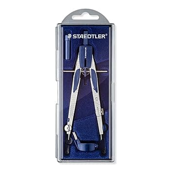 STAEDTLER compasso professionale leggero e regolabile, dotato di adattatore universale e mine di ricambio, ideale per il disegno tecnico, 553 01