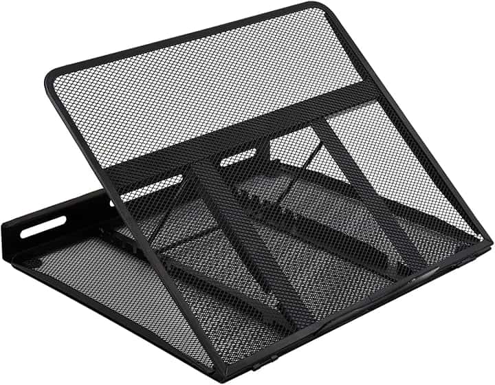 Amazon Basics Supporto per laptop ergonomico, regolabile e ventilato, compatibile con computer portatili fino a 17,3", 33 x 28.7 x 18.5 cm, nero