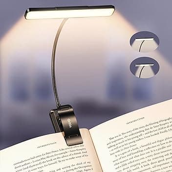 Gritin 2026 2a Gen Luce per Lettura Libri a Letto - 32 LED Full Spectrum, 5 Colori & 5 Luminosità, Fascio Regolabile Largo/Stretto, Batteria 1500mAh Lunga Durata, Ricaricabile Clip per Amanti Libri
