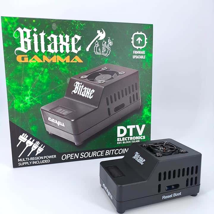 DTV ELECTRONICS Bitaxe Gamma 601 Solo Bitcoin ASIC Miner – 1,2 TH/s @ 18W, bassa potenza, custodia stampata a iniezione – Tranquillo, Open-Source BTC Miner per mining domestico o individuale