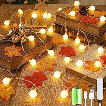 Catena Luminosa Esterno Interno, 60LEDs 10M Luci LED a Batteria con USB 8 Modalità FunZione Timer IP65 Impermeabile, Lucine LED Decorative per Balcone Giardino Feste Camera Campeggio Natale